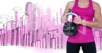 Composite image of woman Fitness Torso