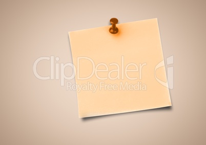 Orange Sticky Note against cream background