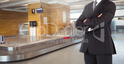 Businessman Torso against a airport background