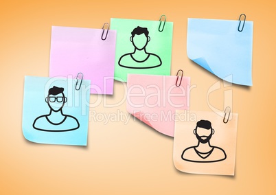 Composite image of Sticky Note People men icons