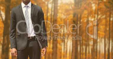 Businessman Torso in the forest