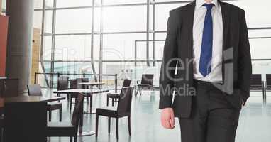 Businessman Torso against a reception area background