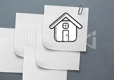 Composite image of Sticky Note Home Icon
