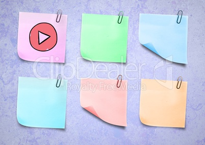 Sticky Note Play icon against a lavender background