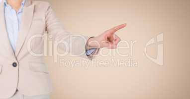 Composite image of Businesswoman Torso against beige background