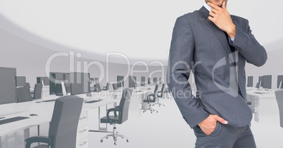 Composite image of Businessman Torso against large office