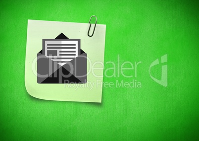 Composite image of Sticky Note Mail Email Icon