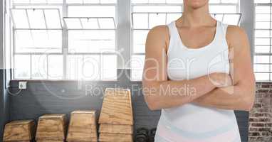 Fitness woman Torso in a gym