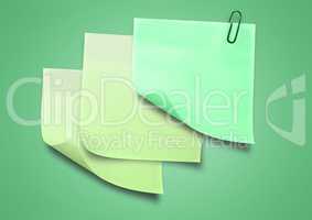 Sticky Notes against a green background