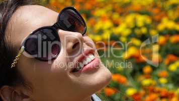 Teen Girl Smiling With Sunglasses