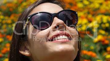 Happy Teen Girl With Sunglasses