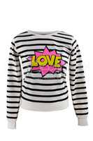 Striped sweater with 'Love' sign