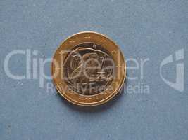 1 euro coin, European Union, Greece over blue