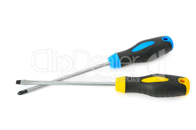 set of screwdrivers isolated on a white background