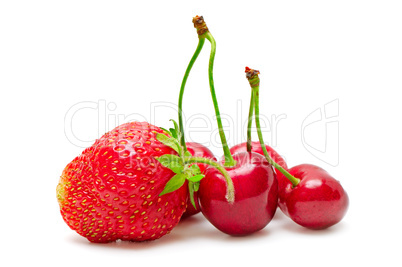 Cherries and strawberries