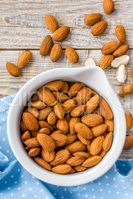 Almond nuts, vegan healthy food, superfood