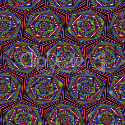 Seamless pattern with multicolor hexagonal forms