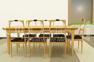dining room, 3d-illustration