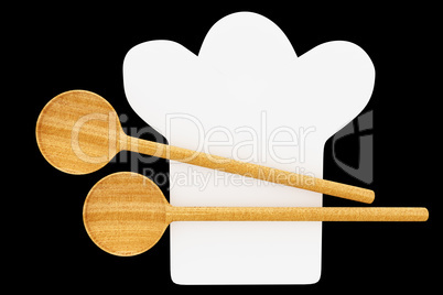 Cooking cap with cooking spoon, 3d-illustration