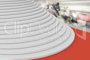 Staircase with red carpet, 3d-illustration