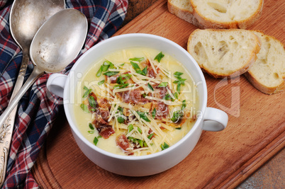 cheese soup with bacon