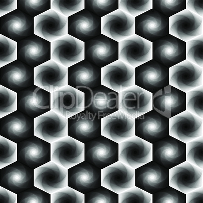 Seamless pattern with monochrome hexagonal forms