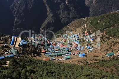 Namche Bazar, village in the Everest National Park