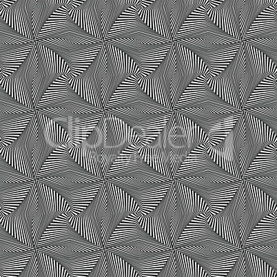 Seamless pattern with rotating monochrome shapes