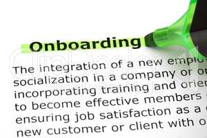 Onboarding Highlighted With Green Marker