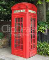 Red phone box in London