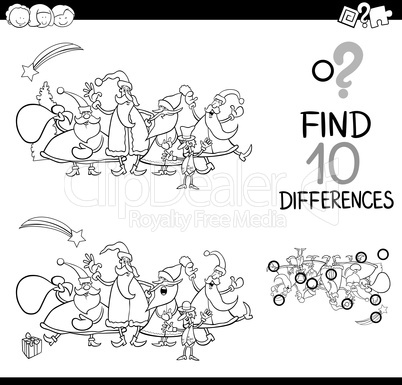 christmas differences for coloring