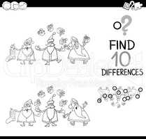 santa difference game for coloring