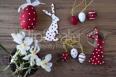 Easter Decoration, Crocus, Bunny And Eggs