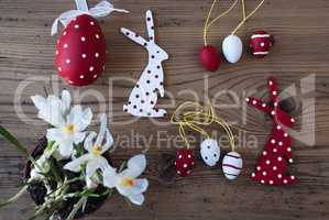 Easter Decoration, Crocus, Bunny And Eggs