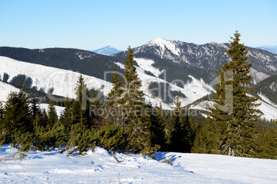 The view on mountains in Jasna Low Tatras, Slovakia