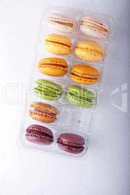 Multicolored Macarons in Box
