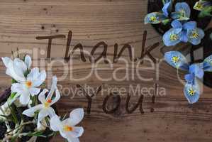 Crocus And Hyacinth, Text Thank You