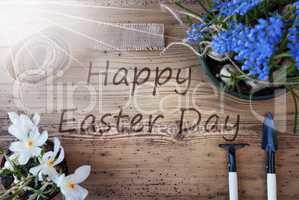 Sunny Spring Flowers, Text Happy Easter Day