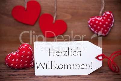 Read Hearts, Label, Herzlich Willkommen Means Welcome