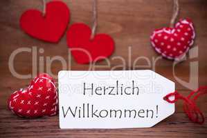 Read Hearts, Label, Herzlich Willkommen Means Welcome