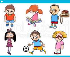 children characters cartoon set