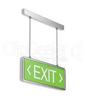 Exit sign on white background