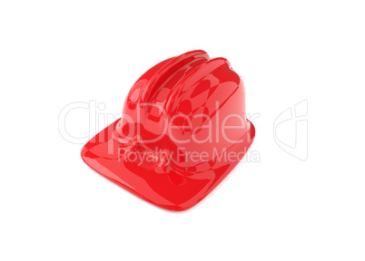 Red construction helmet on white Red construction helmet on white