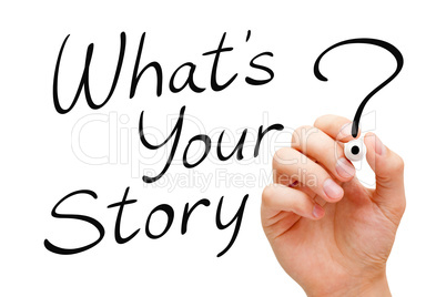 What Is Your Story Handwritten On White
