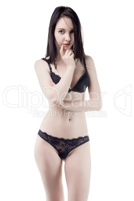 Flirting young woman in lingerie