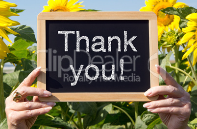 Thank you - chalkboard with flowers