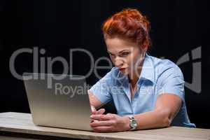 Woman using laptop