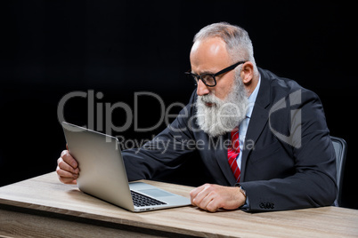 Senior businessman with laptop