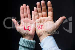Hands with word love