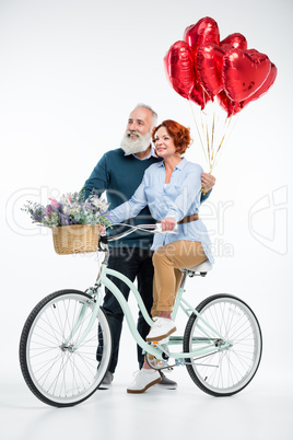 Mature couple with bicycle